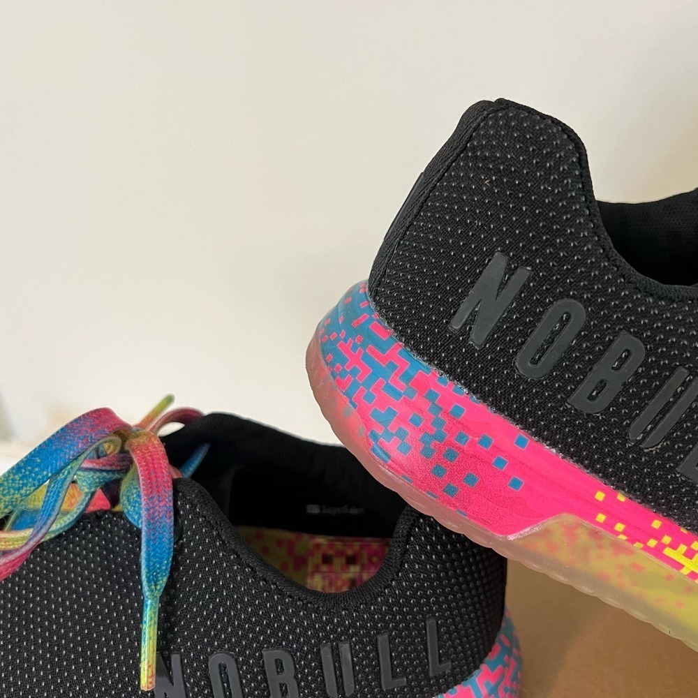 NOBULL Project Superfabric Trainer+ BLACK NEON GLITCH WOMEN'S 7.5 - Picture 6 of 11